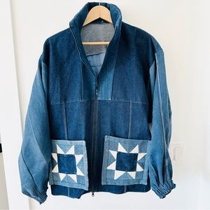 Handmade denim quilt detail jacket